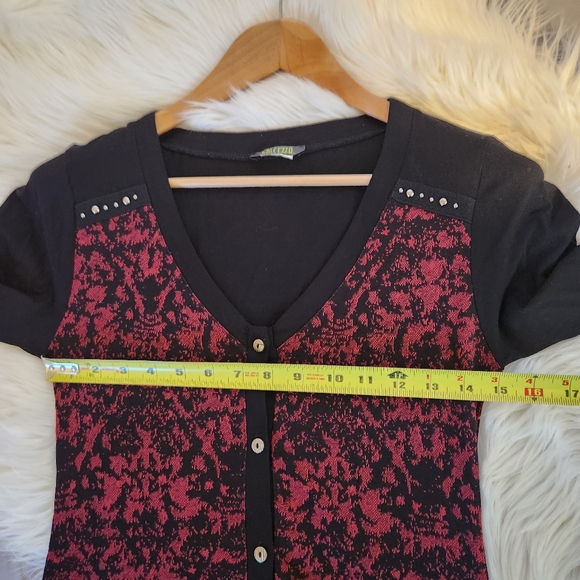 Y2K Whimsigoth Red Black Tunic Mini Dress Dolcezza Long Sleeve Size Small Goth - Picture 10 of 12